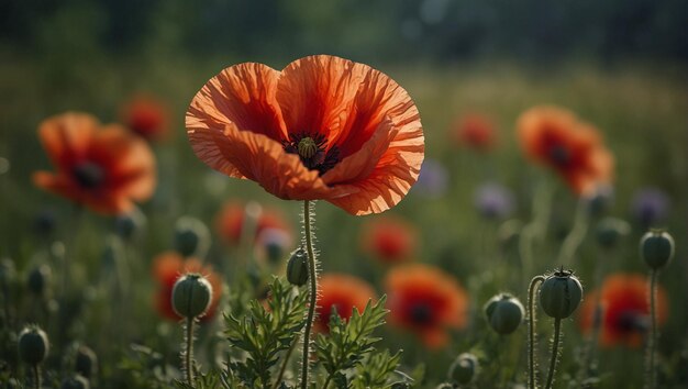 flores de amapola roja