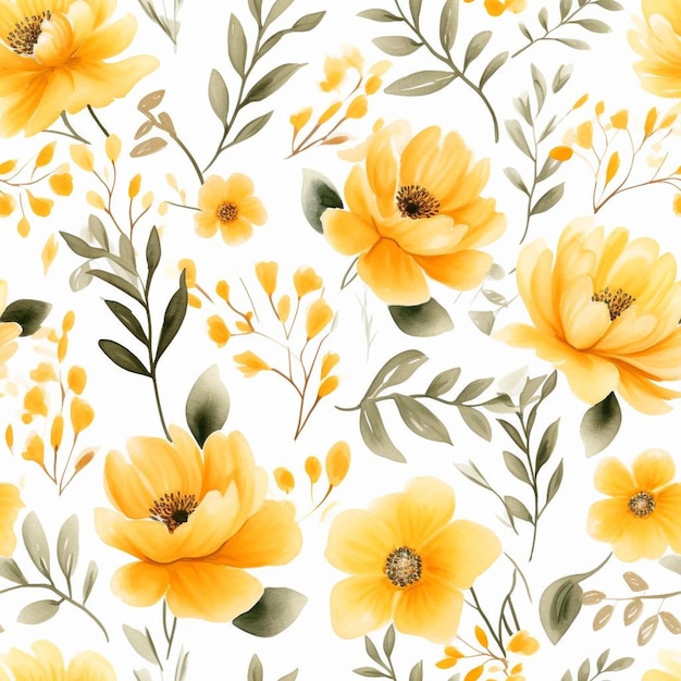 Flores amarelas em um fundo branco.
