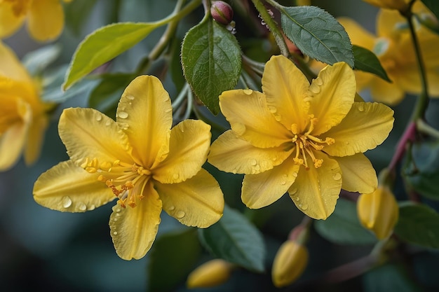 Foto flores amarelas vibrantes em close-up