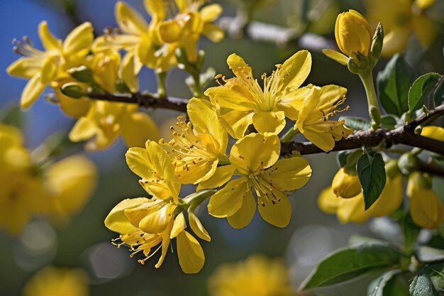 Foto flores amarelas vibrantes em close-up