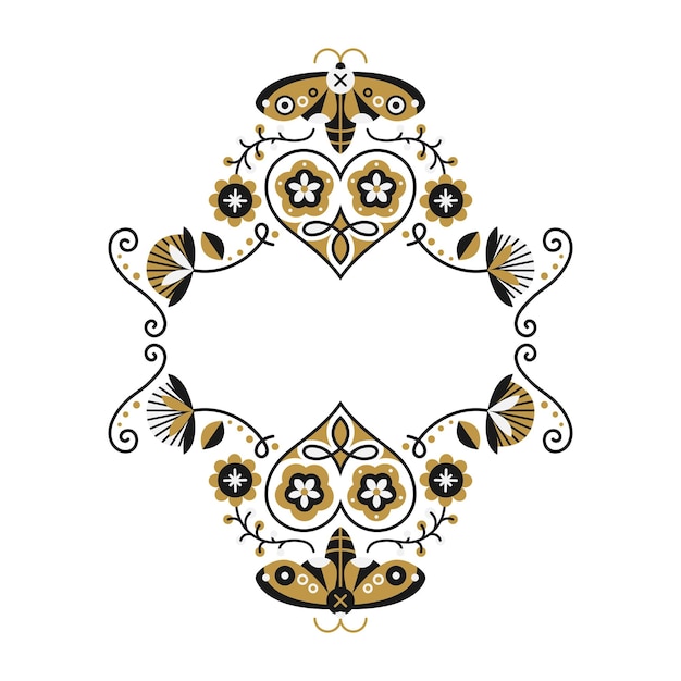 Flores antiguas marco png fondo transparente