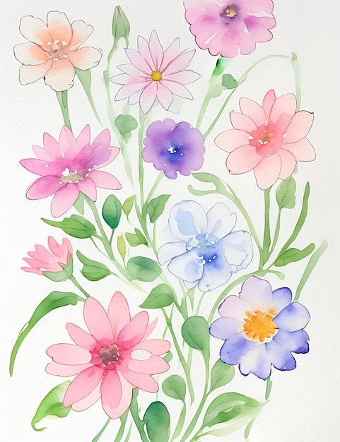 Foto flores aquareladas