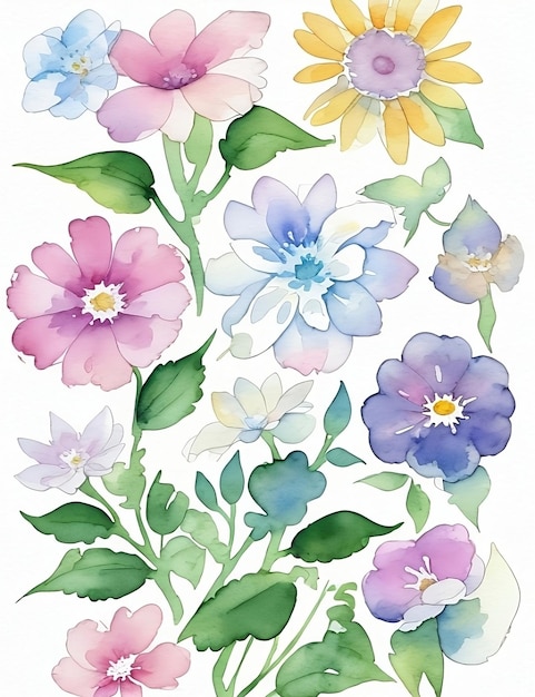 Flores aquareladas