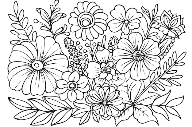 Flores aquarelas arte detalhada