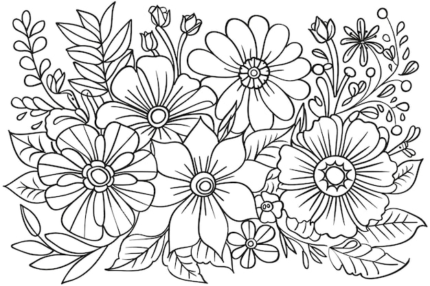 Flores aquarelas arte detalhada