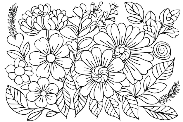Flores aquarelas arte detalhada