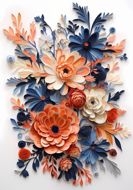 flores de arte de papel