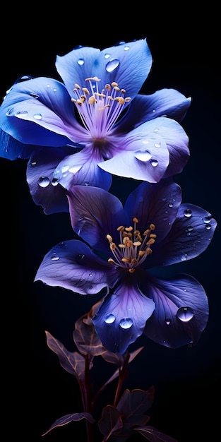 Flores azuis elegantes