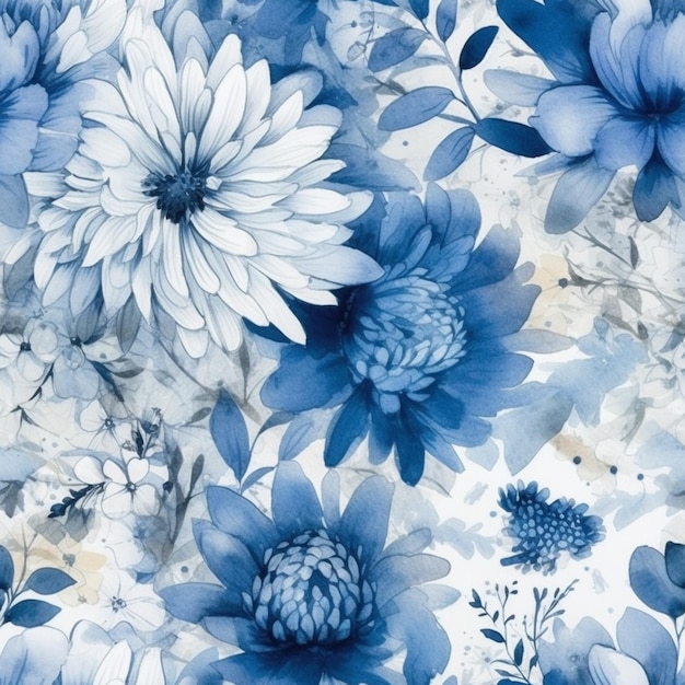 Flores azuis em um fundo branco.