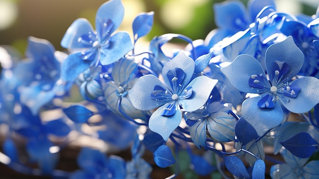 flores azuis que fazem parte de uma planta