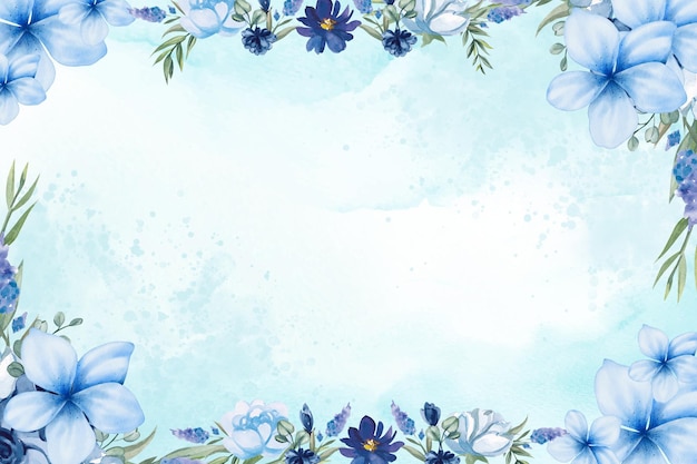 Flores azuis simples Linktree fundo 1