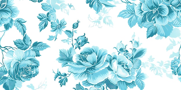 flores azuis sobre um fundo branco