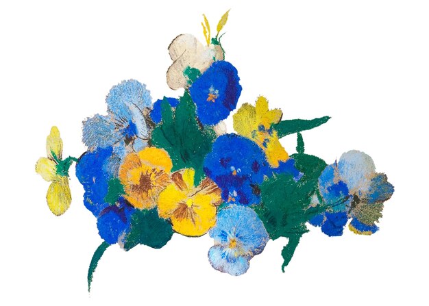 Flores azules pegatina png de fondo transparente