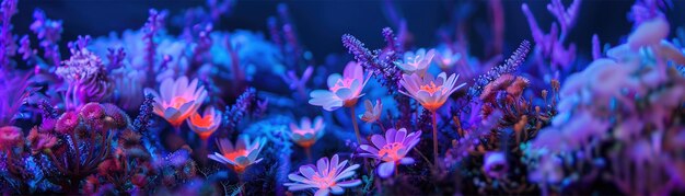 Foto flores bioluminescentes brilho ultravioleta