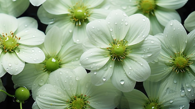 Flores blancas azules Imagen de fondo HD