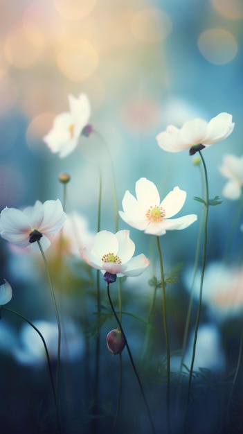 Flores blancas en un campo