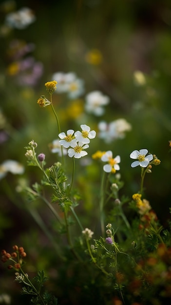 Flores blancas en un campo