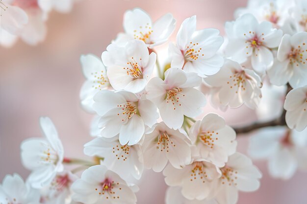 Foto las flores blancas del cerezo de cerca