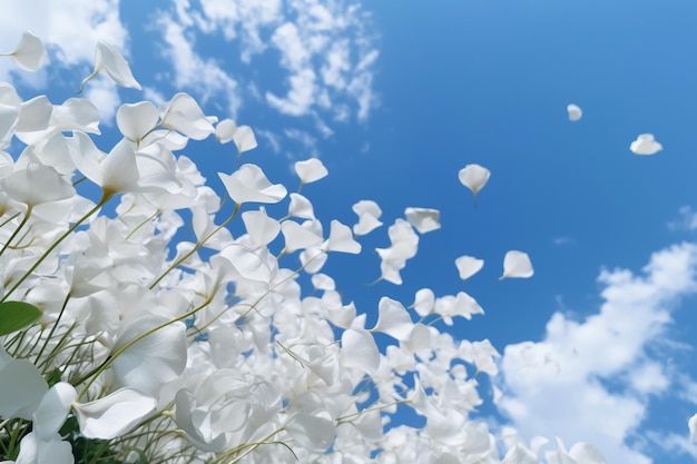 Flores blancas en el cielo