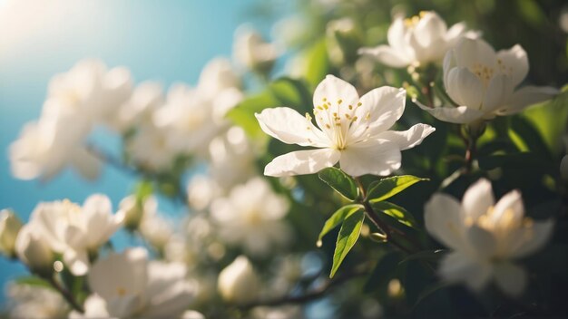 Las flores blancas en una flor suave