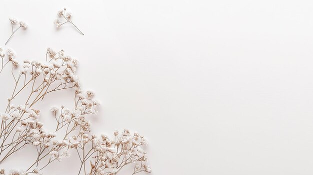 flores blancas en un fondo blanco aislado