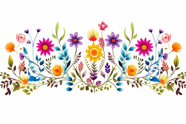 Foto flores de bordado popular patrón popular tradicional polaco