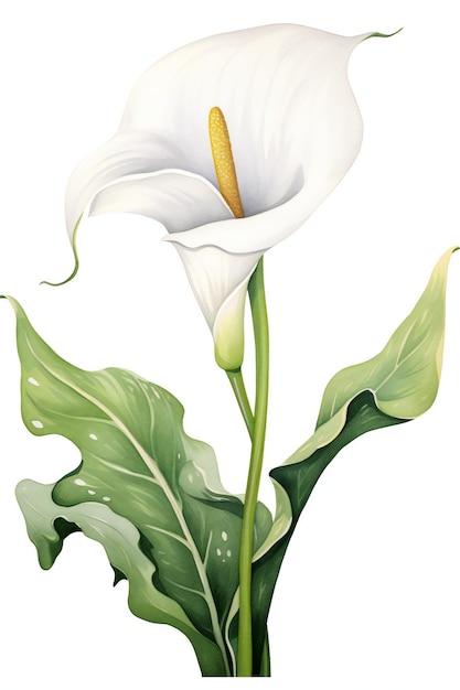 Foto flores brancas de aquarela de calalí