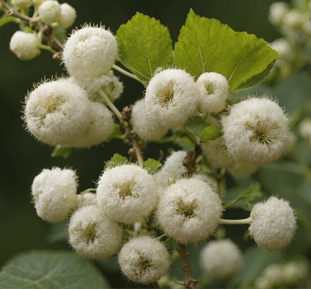 Flores brancas de framboesa selvagem