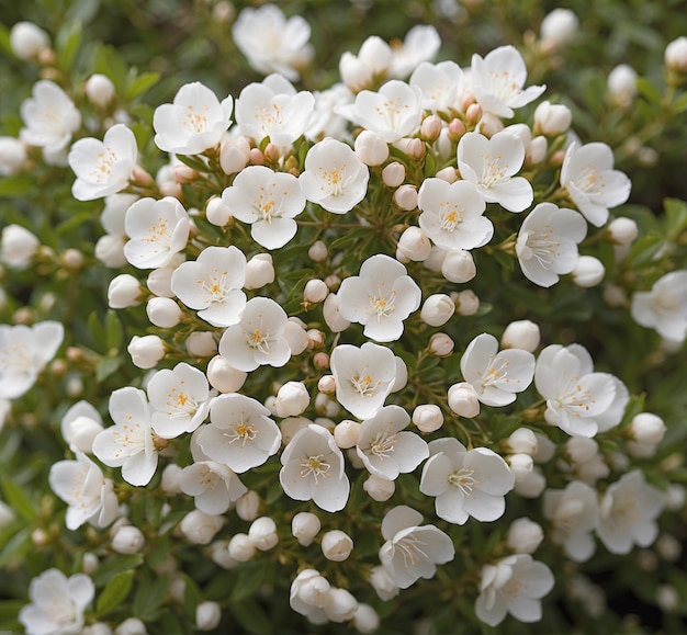 Flores brancas do arbusto de jasmim em close-up