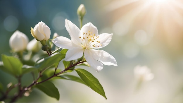 Flores brancas em uma flor suave