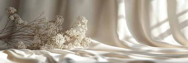 Flores brancas na cama