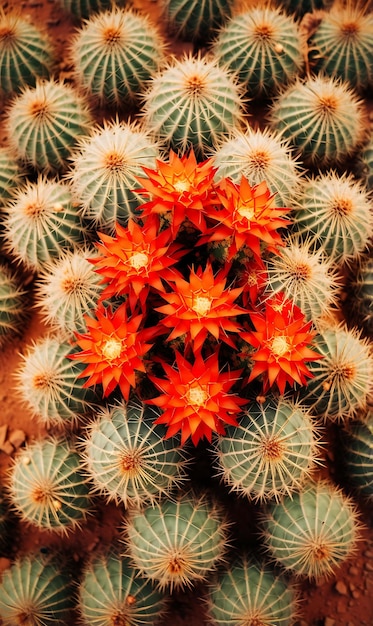 Flores de cactus en el desierto Flor de cactus colorida