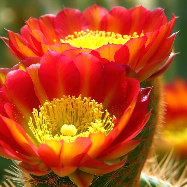 Flores de cactus de la especie Claretcup