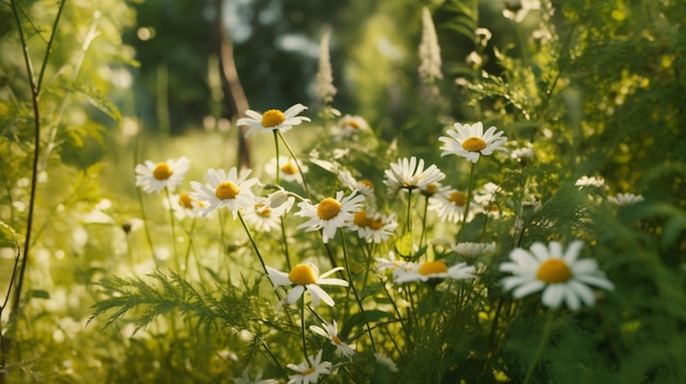 las flores de camomila