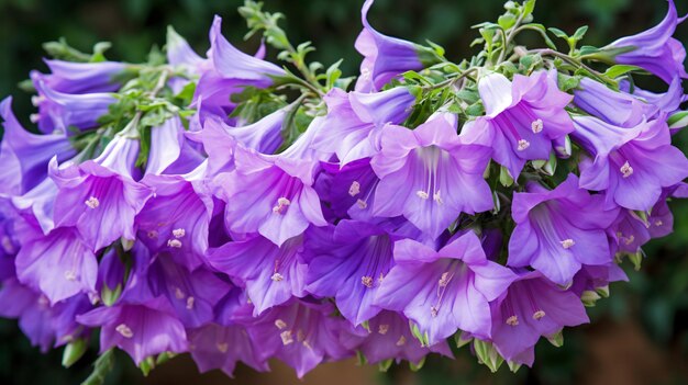 Flores de campanula imagen de alta calidad en el jardín