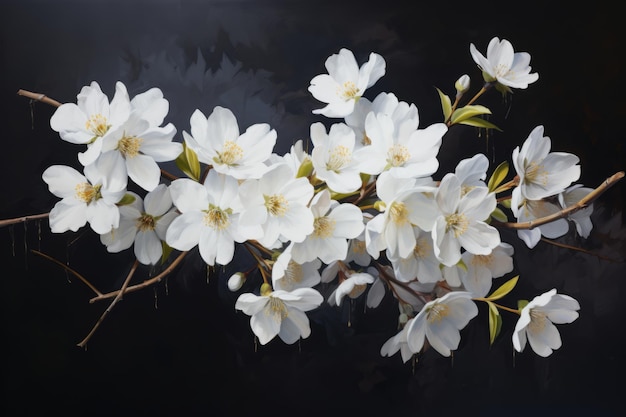 Flores caprichosas abraçando flores brancas em uma proporção de 32