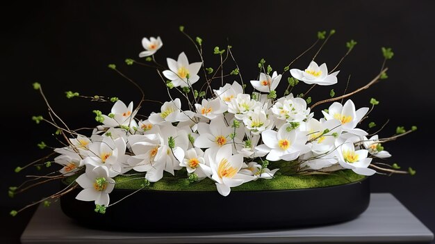 Flores de cerezo blancas en el jardín Ai generativo