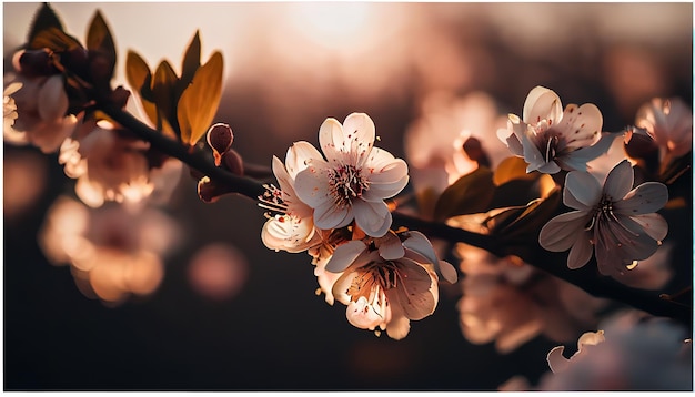 Flores de cerezo flor árbol primavera Ai generado