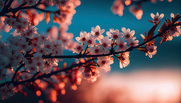 Las flores de cerezo, las flores de los árboles, la primavera generada por Ai.