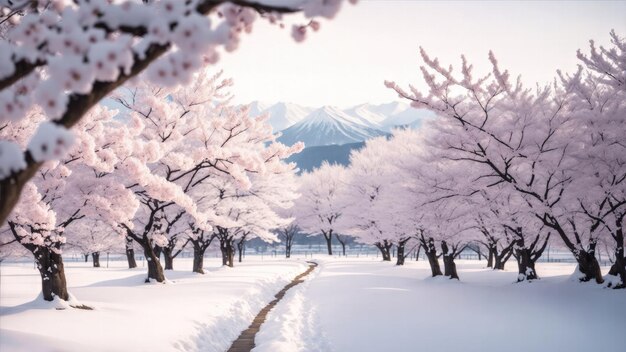 Las flores de cerezo en invierno