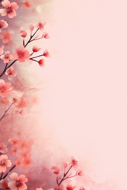 Flores de cerezo rosa sobre un fondo rosa