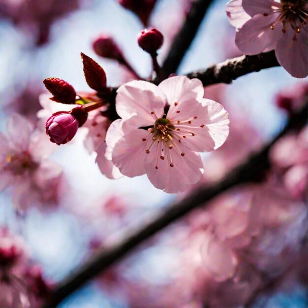 las flores de cerezo rosadas