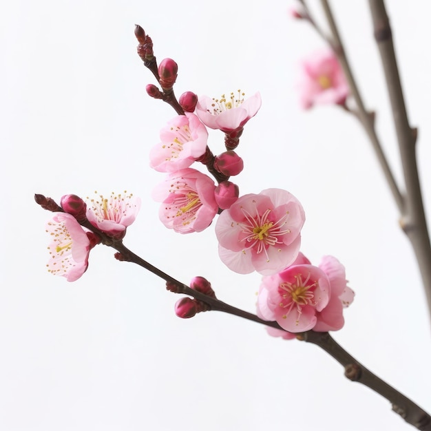 flores de cerezo sakura japonés fondo blanco