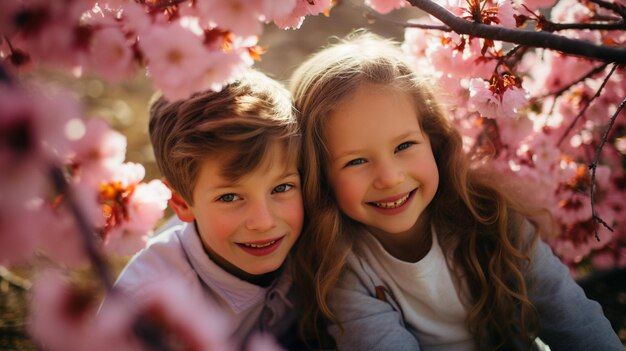 Las flores de los cerezos rosados florecen en la primavera el concepto de hanami hermoso fondo