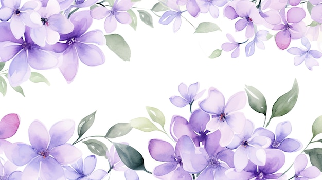 Flores en un círculo de acuarelas.