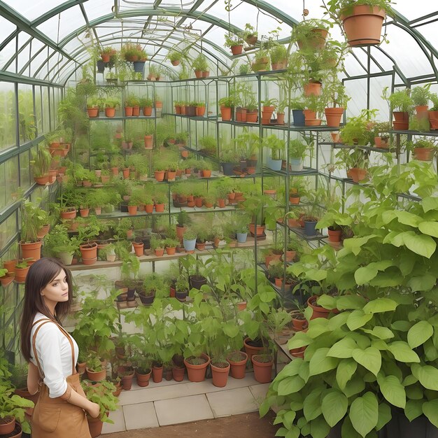 Flores claras de colores en grandes invernaderos modernos muchos crisantemos