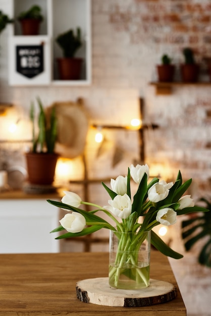 Flores en la cocina