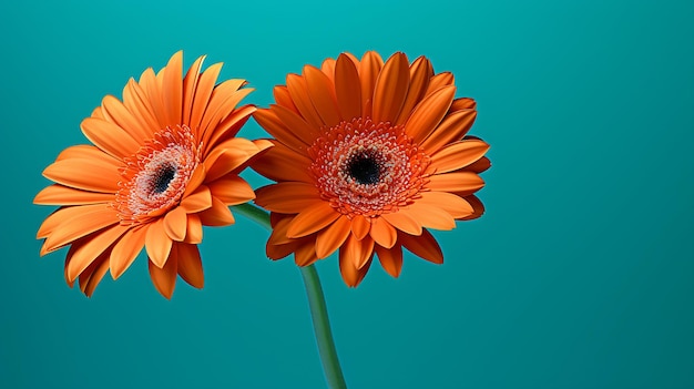 flores de color naranja sobre una IA generativa blanca