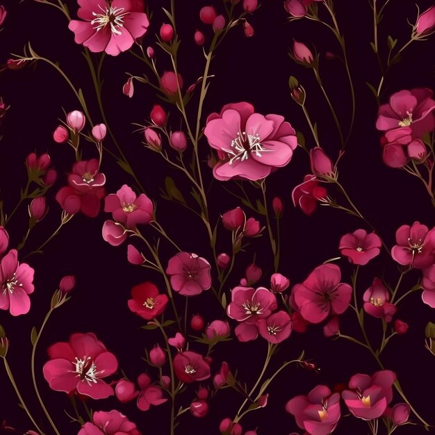 Foto flores de color rosa sobre un fondo morado oscuro