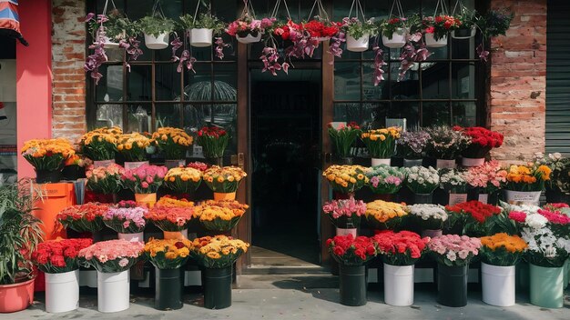 Foto flores de colores en la floristería